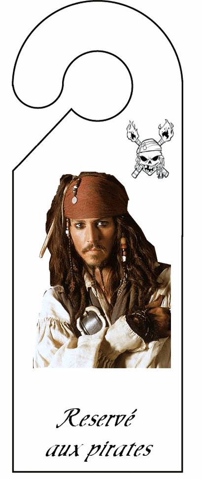 pancarte de porte pirate des caraibes